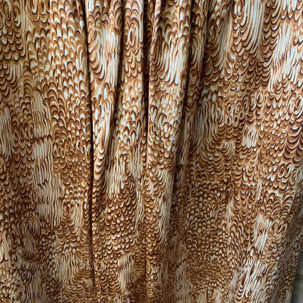 Anthropologie Beth Bowley Dress 100% Silk Lace & Beaded Detail Brown Cream Sz 2 - Picture 7 of 8